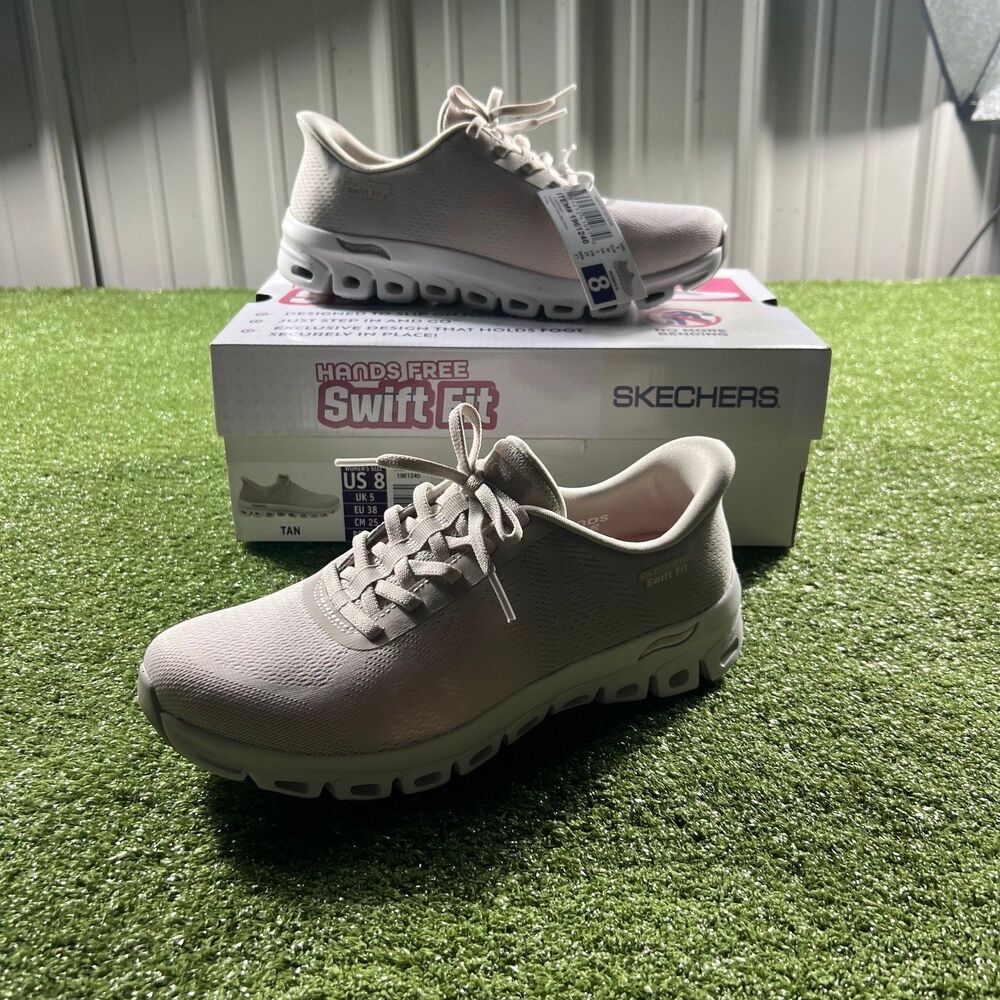 Skechers Hands Free Slip-ins Swift Fit Women's Sneakers Size 8 Tan 1961240 NWB